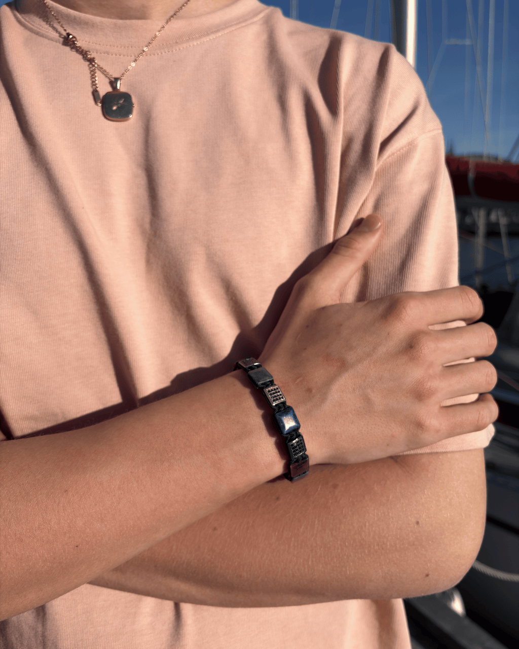 Sten Armbånd - Navy Mursten
