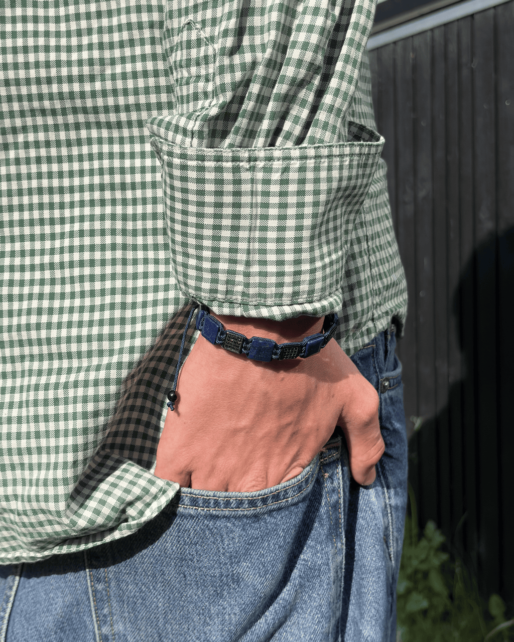 Sten Armbånd - Navy Sølv