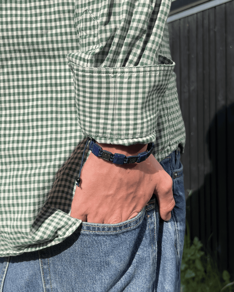 Sten Armbånd - Navy Sølv