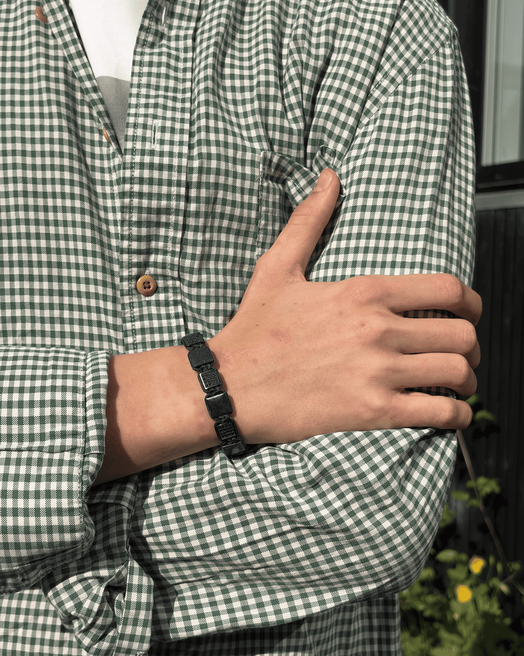 Sten Armbånd - Navy Sølv