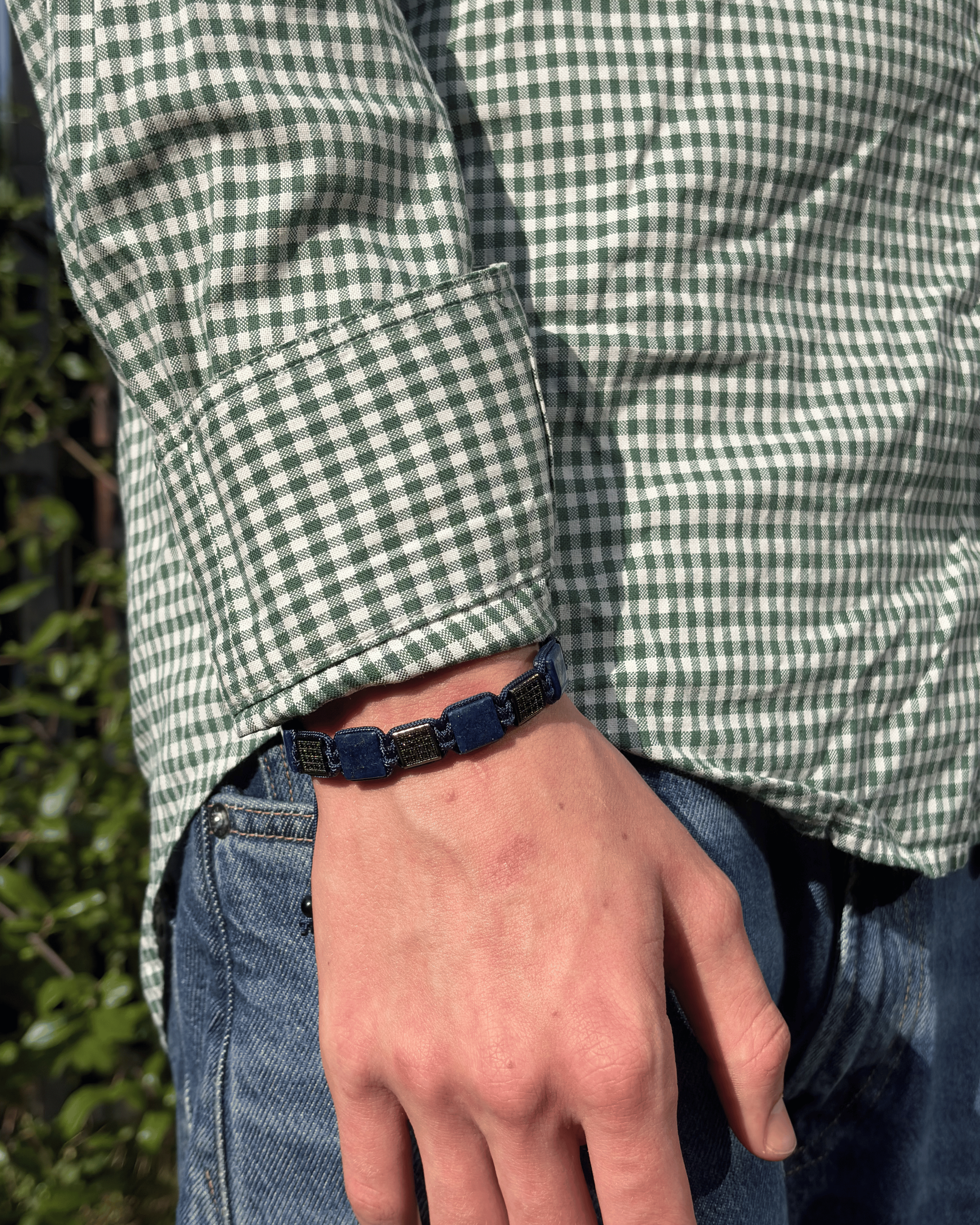 Sten Armbånd - Navy Sølv