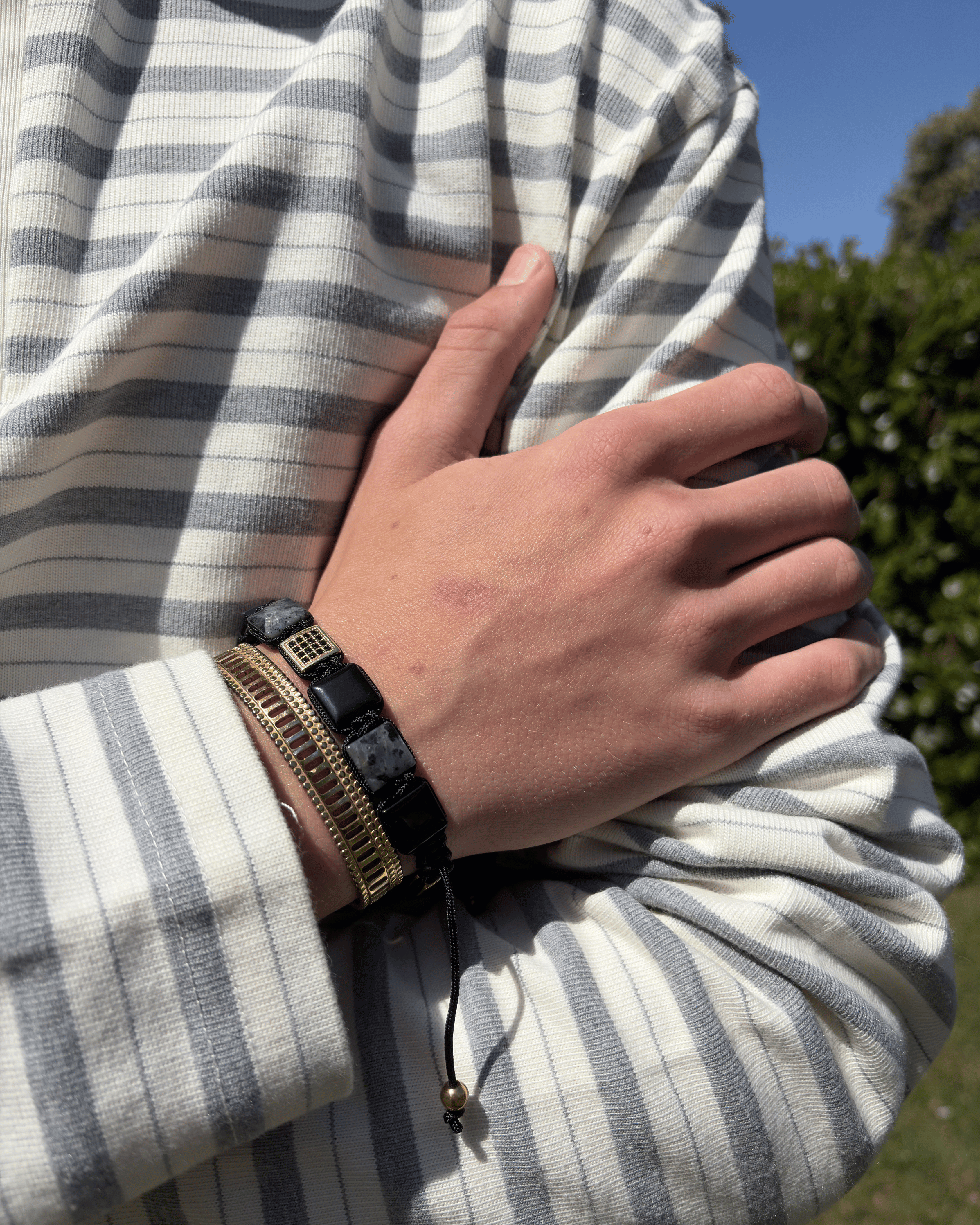 Sten Armbånd - Sort Marmor