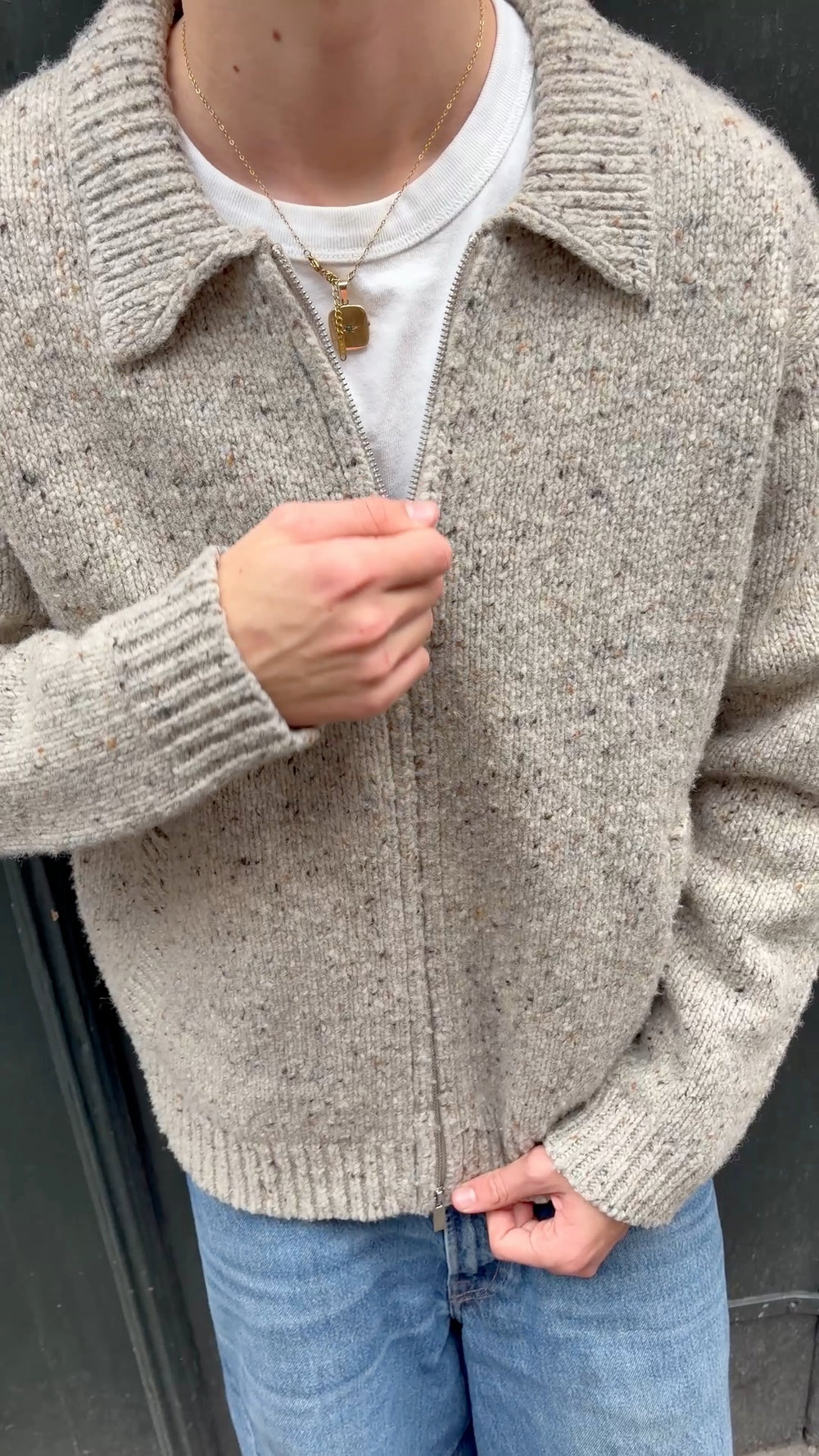Fjord Cardigan Zipup på model