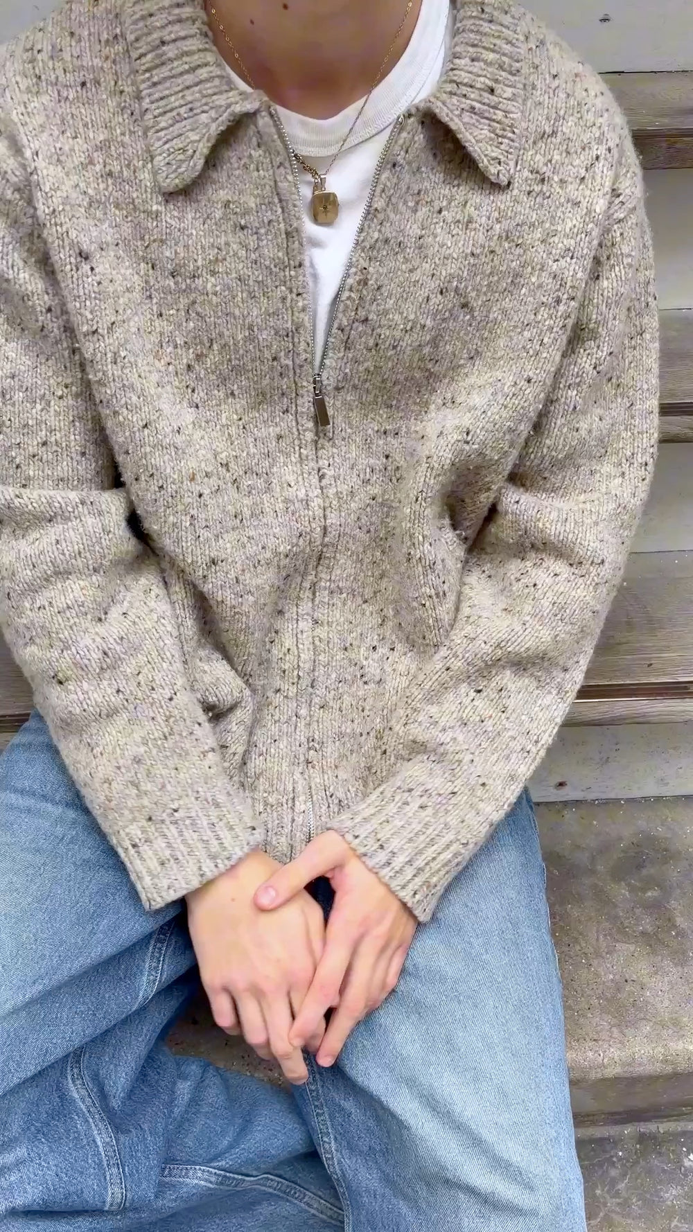Fjord Cardigan Zipup på model